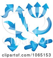 Clipart 3d Blue Arrows Royalty Free Vector Illustration