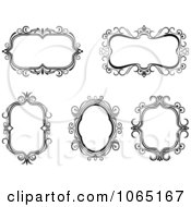 Clipart Floral Black And White Frames 6 Royalty Free Vector Illustration