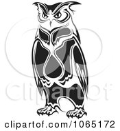 Clipart Owl Logo Black And White 6 Royalty Free Vector Illustration