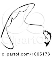 Clipart Trout On A Line Royalty Free Vector Illustration
