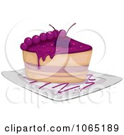 Clipart Slice Of Blueberry Cake Royalty Free Vector Illustration