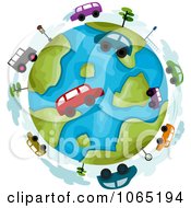 Poster, Art Print Of Cars Around A Globe