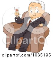 Poster, Art Print Of Retired Businessman Holding Wine