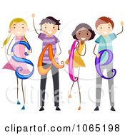 Clipart Kids Holding SALE Royalty Free Vector Illustration