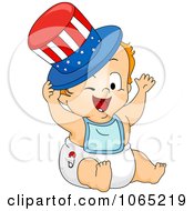 Clipart American Baby With A Top Hat Royalty Free Vector Illustration by BNP Design Studio