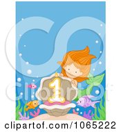 Poster, Art Print Of Mermaid Presenting A First Birthday Candle