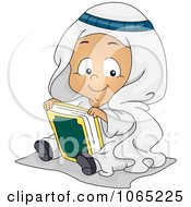 Clipart Muslim Baby With The Koran Royalty Free Vector Illustration
