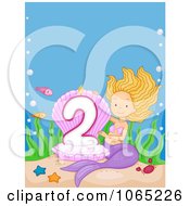Poster, Art Print Of Mermaid Presenting A Second Birthday Candle