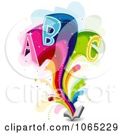 Clipart Letters Bursting From An Open Book Royalty Free Vector Illustration
