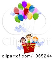 Poster, Art Print Of Kids In A Hot Air Balloon