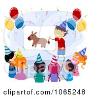 Poster, Art Print Of Birthday Kids Pinning The Tail On The Donkey
