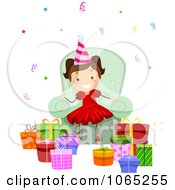 Clipart Birthday Girl With Presents 2 Royalty Free Vector Illustration