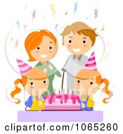 Poster, Art Print Of Parents Celebrating A Twin Girl Birthday