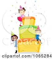 Poster, Art Print Of Birthday Girl On A Giant Cake