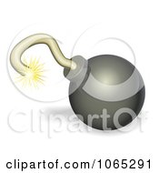 Clipart 3d Black Bomb Royalty Free Vector Illustration by AtStockIllustration