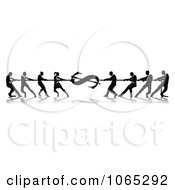 Poster, Art Print Of Silhouetted Dollar Tug Of War Business Teams