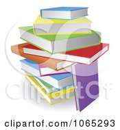 Clipart Stack Of Colorful 3d Books Royalty Free Vector Illustration