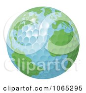 Poster, Art Print Of 3d Golf Ball Globe