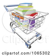 Shopping Cart Of Colorful 3d Books