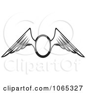 Clipart Black And White Wings 8 Royalty Free Vector Illustration