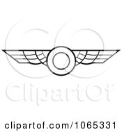 Clipart Black And White Wings 6 Royalty Free Vector Illustration