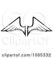Clipart Black And White Wings 4 Royalty Free Vector Illustration