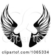 Clipart Black And White Wings 1 Royalty Free Vector Illustration