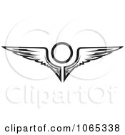 Clipart Black And White Wings 5 Royalty Free Vector Illustration