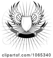 Clipart Shield With Wings 3 Royalty Free Vector Illustration