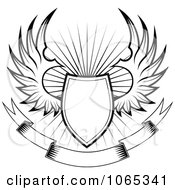 Clipart Shield With Wings 4 Royalty Free Vector Illustration