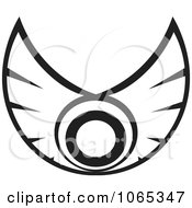 Clipart Black And White Wings 3 Royalty Free Vector Illustration