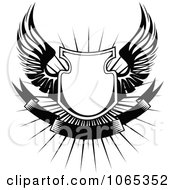 Clipart Shield With Wings 2 Royalty Free Vector Illustration