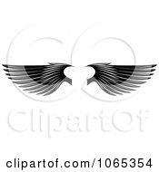 Clipart Black And White Heart Wings 1 Royalty Free Vector Illustration