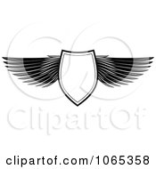 Clipart Shield With Wings 14 Royalty Free Vector Illustration