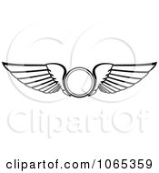 Clipart Black And White Wings 7 Royalty Free Vector Illustration