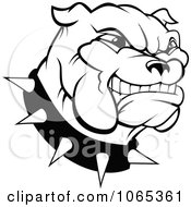 Poster, Art Print Of Outlined Grinning Bulldog Logo