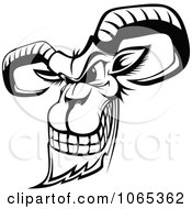Clipart Outlined Evil Goat Royalty Free Vector Illustration