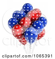 Poster, Art Print Of 3d Fourth Of July Helium Party Balloons 3