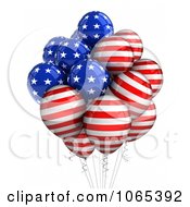 Poster, Art Print Of 3d Fourth Of July Helium Party Balloons 5
