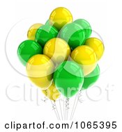 Poster, Art Print Of 3d Yellow And Green Helium Party Balloons