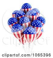 Poster, Art Print Of 3d Fourth Of July Helium Party Balloons 1