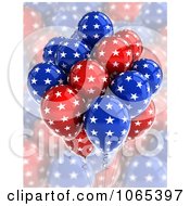 Poster, Art Print Of 3d Fourth Of July Helium Party Balloons 4