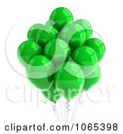 Poster, Art Print Of 3d Green Helium Party Balloons