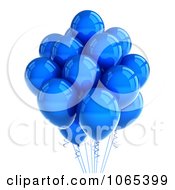 Poster, Art Print Of 3d Blue Helium Party Balloons