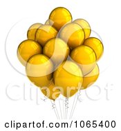 Poster, Art Print Of 3d Yellow Helium Party Balloons
