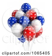 Poster, Art Print Of 3d Fourth Of July Helium Party Balloons 7