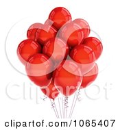 Poster, Art Print Of 3d Red Helium Party Balloons