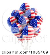 Poster, Art Print Of 3d Fourth Of July Helium Party Balloons 2