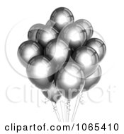 Poster, Art Print Of 3d Silver Helium Party Balloons