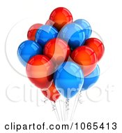 Poster, Art Print Of 3d Red And Blue Helium Party Balloons